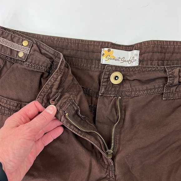 Sunset Surf Co Brown Pleated Shorts - Picture 7 of 11